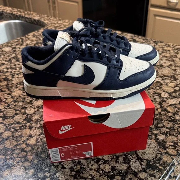 Nike Dark Blue and White Athletic Shoes - Picture 1 of 3